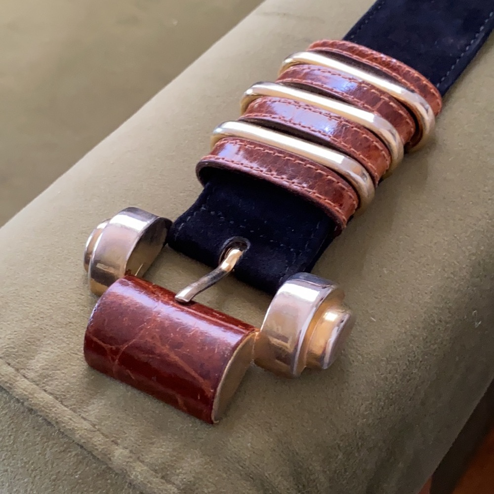 Suede Reptile Italian Belt S